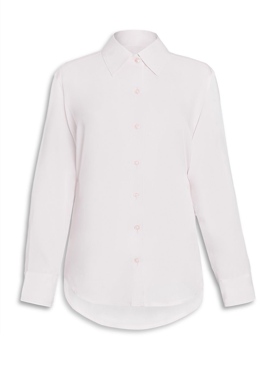 Brizo Bamboo Twill Button Down Blouse - White | AMARIS