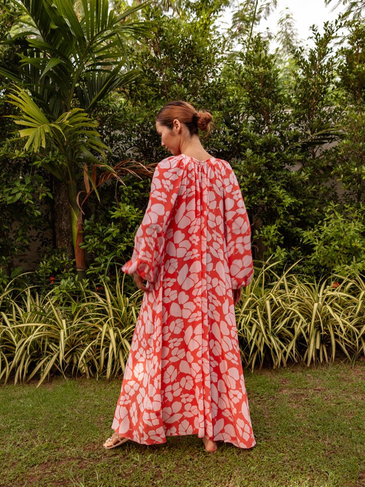 ワンピース FENDI ABITO A TUNICA IN POPELINE CON RICAMO AMARIS - Calista Printed Silk Crepe Caftan Maxi Dress