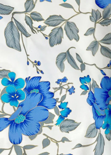 Pheme Printed Halter Silk Mini Dress - Blue Floral - AMARIS