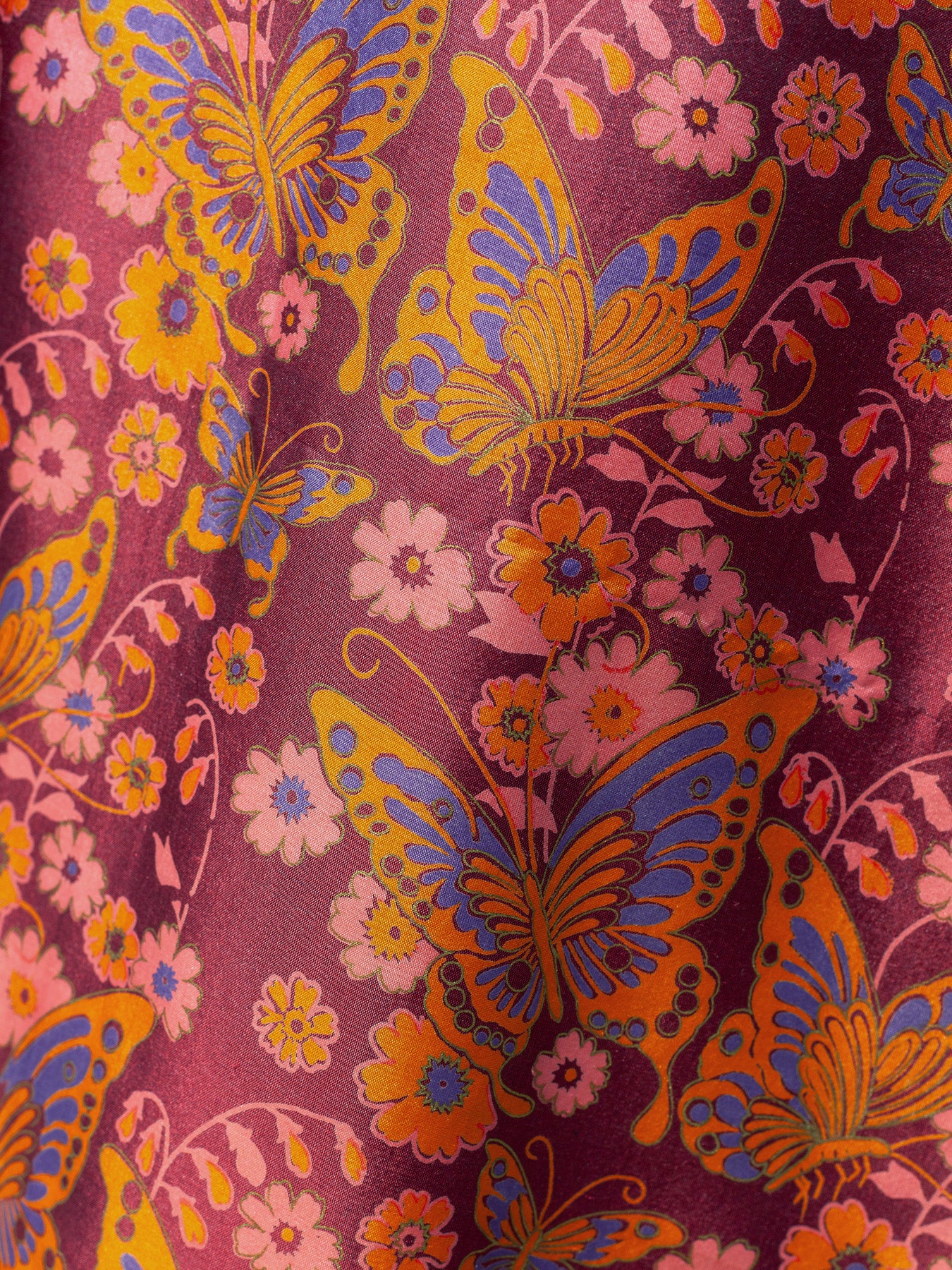 Sibyl Silk Maxi Wrap Skirt - Butterfly Print