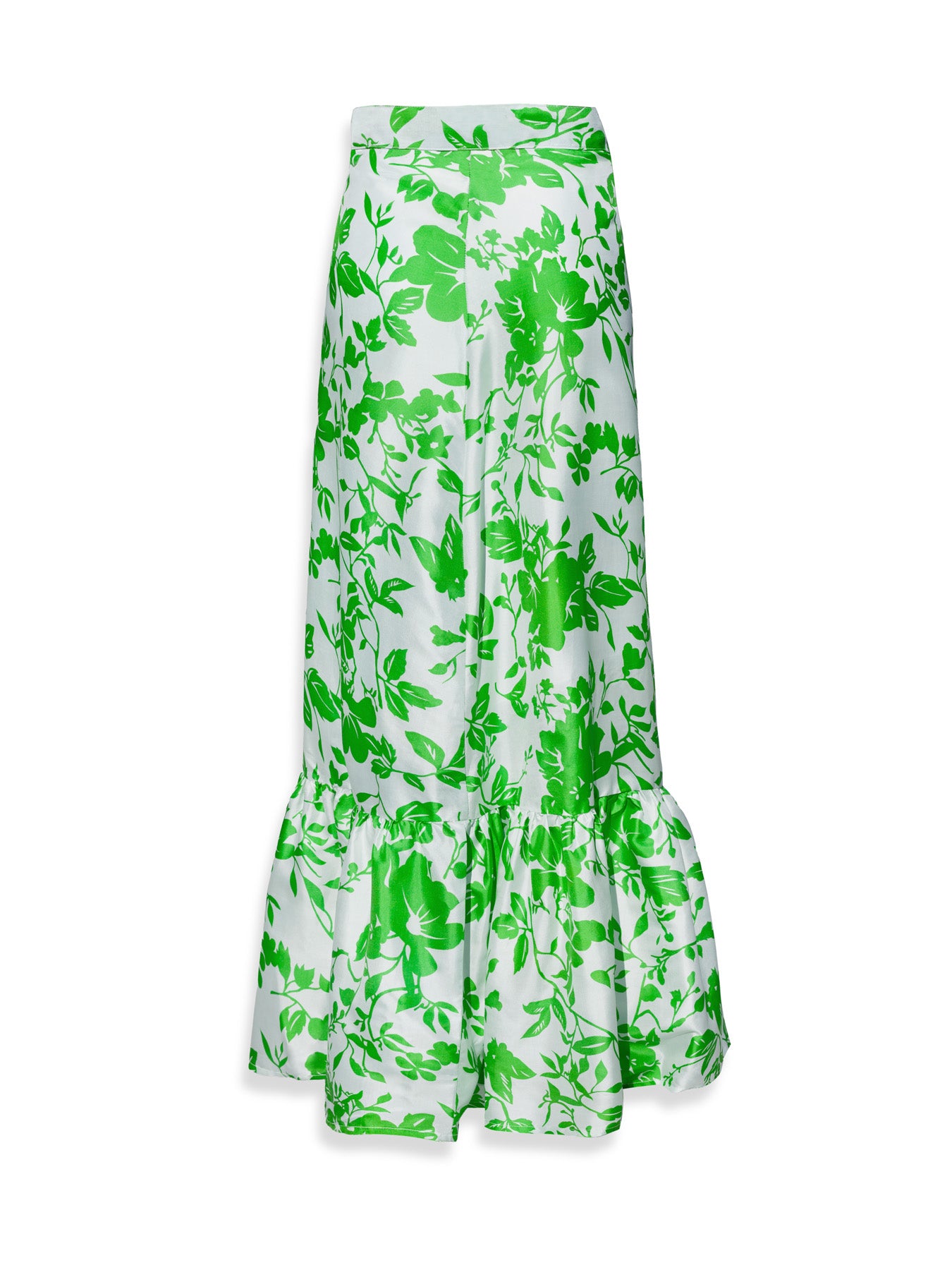 Sibyl Floral Print Silk Wrap Maxi Skirt - Palm