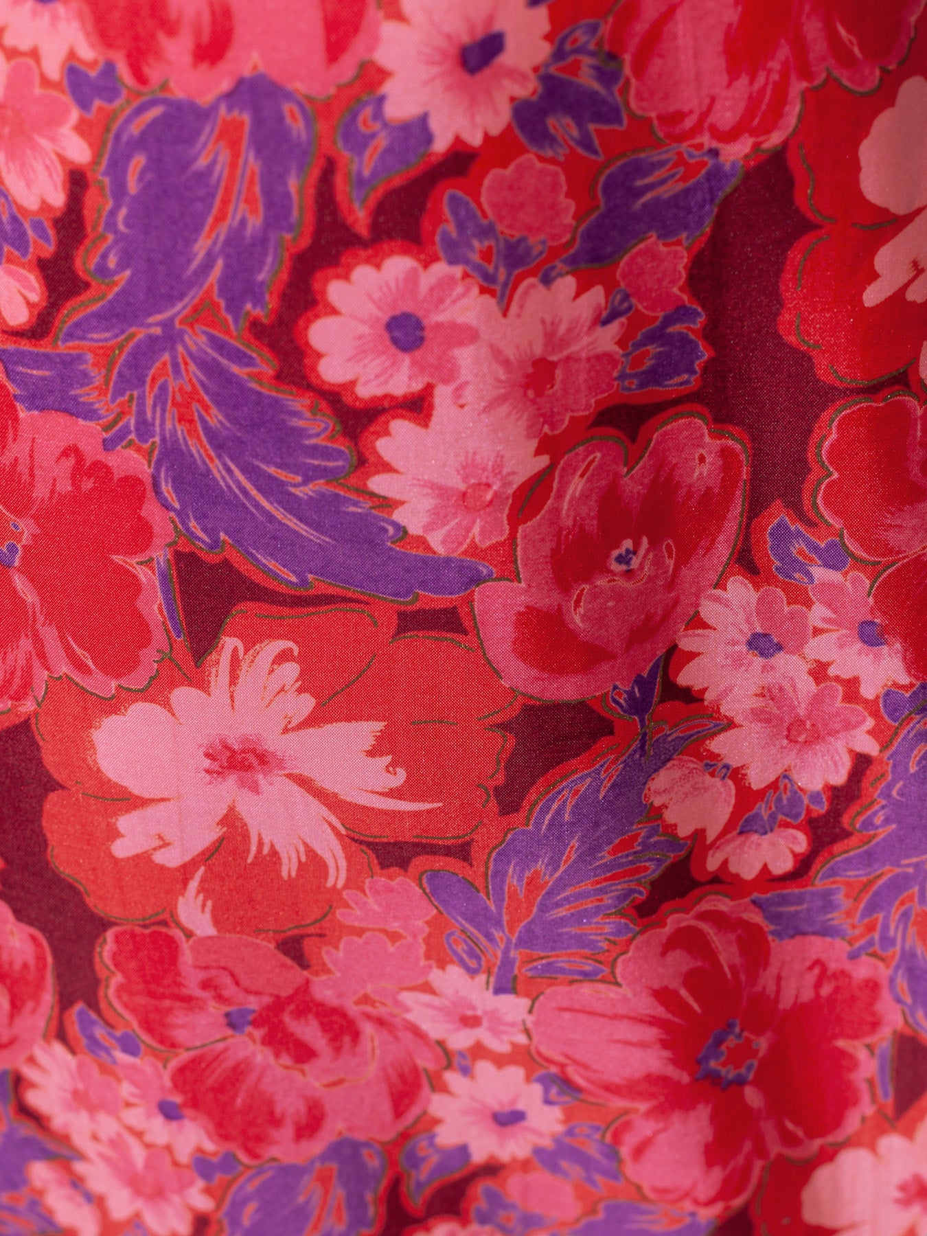 Sibyl Floral Print Silk Wrap Maxi Skirt - Berry