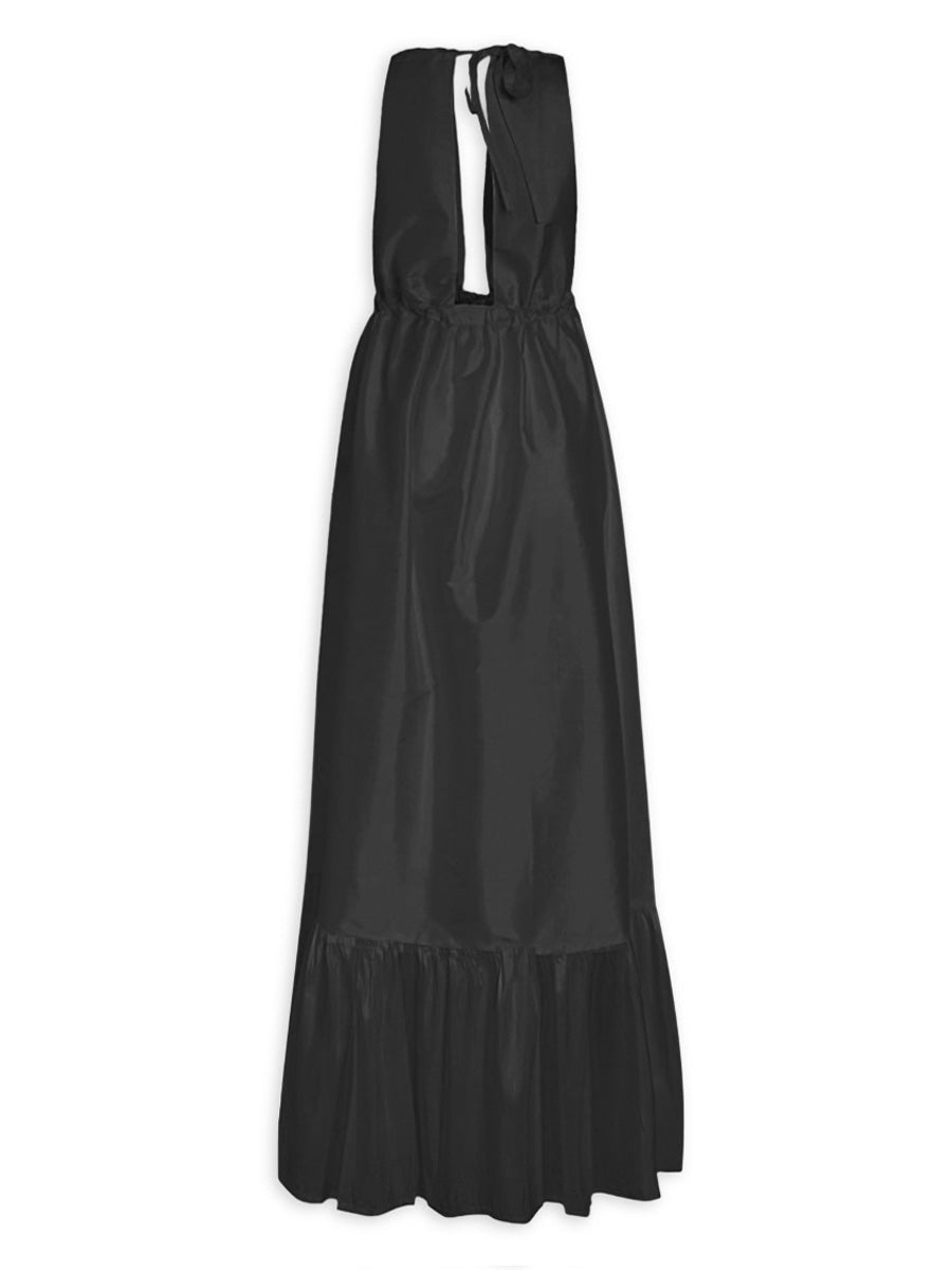 Aphaea Thai Silk Maxi Dress - Black