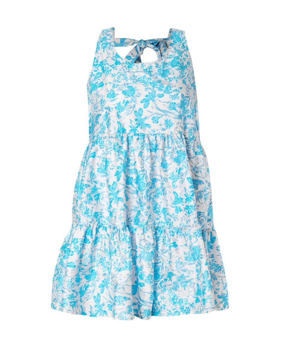 Clio Printed Open Back Silk Mini Dress - AMARIS