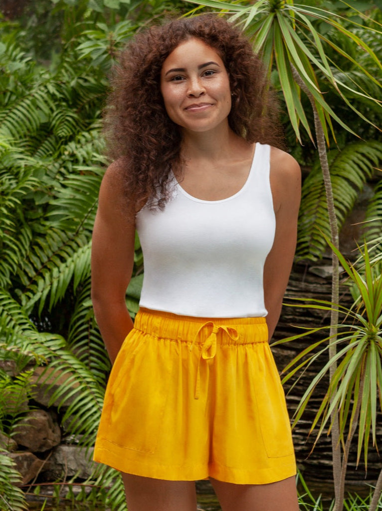 Hemera Poplin Shorts - Saffron
