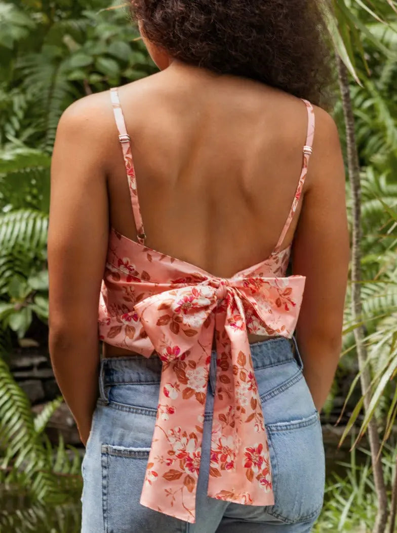 Maia Silk Wrap Wrap Camisole Top - Cherry Blossom AMARIS