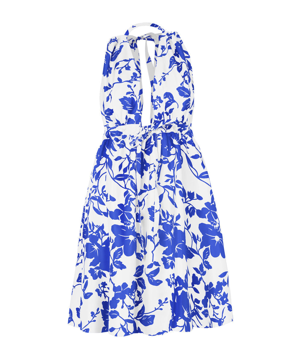 Pheme Printed Halter Silk Mini Dress - AMARIS