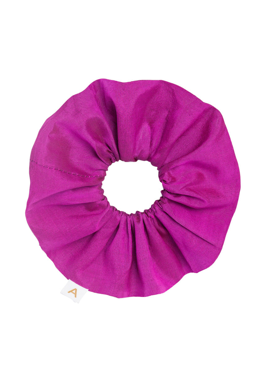 Soleil Solid Silk Scrunchie - Raspberry - AMARIS