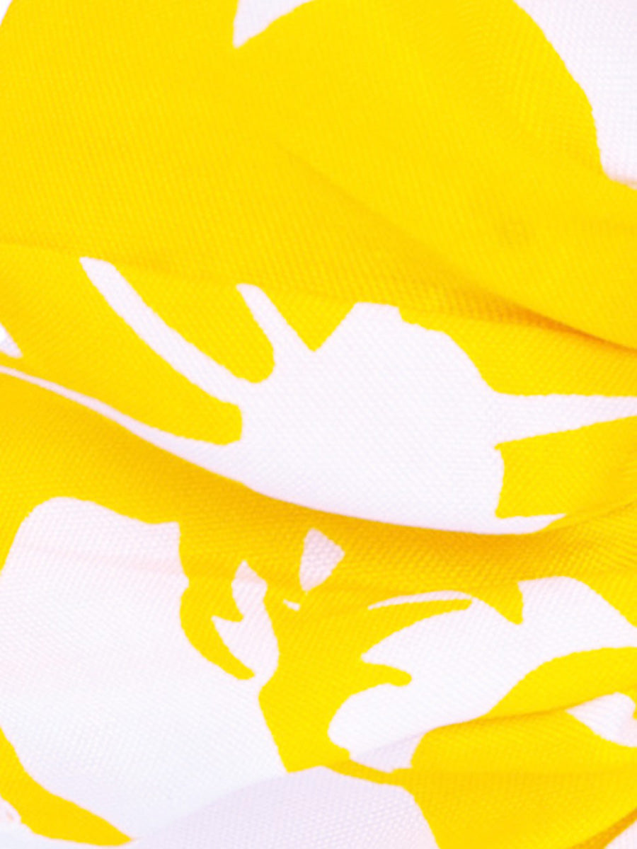 Soleil Floral Print Silk Scrunchie - Sunny Floral - AMARIS