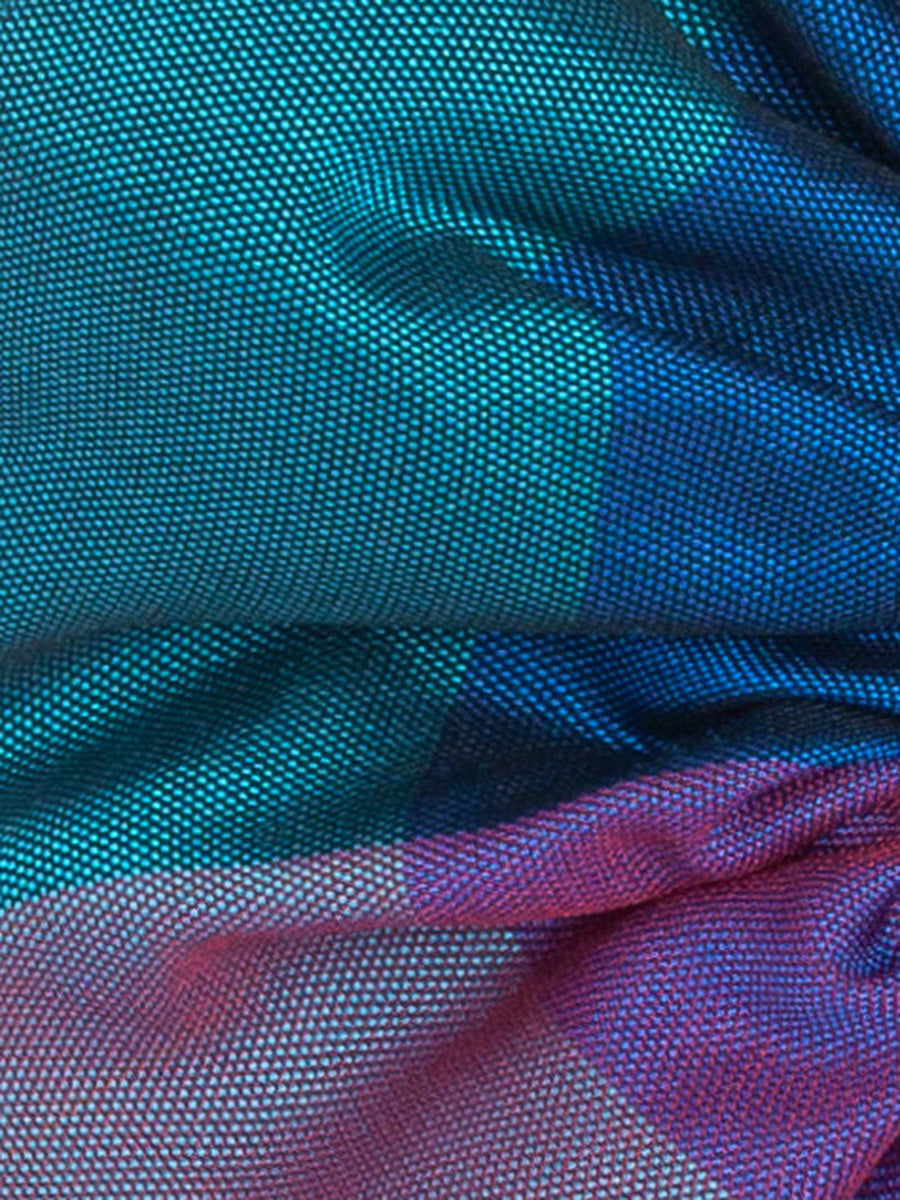 Soleil Woven Silk Scrunchie - Blue Plaid - AMARIS