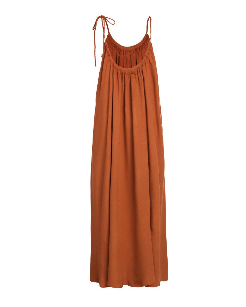 Venus Bamboo Crepe Maxi Dress - Terracotta
