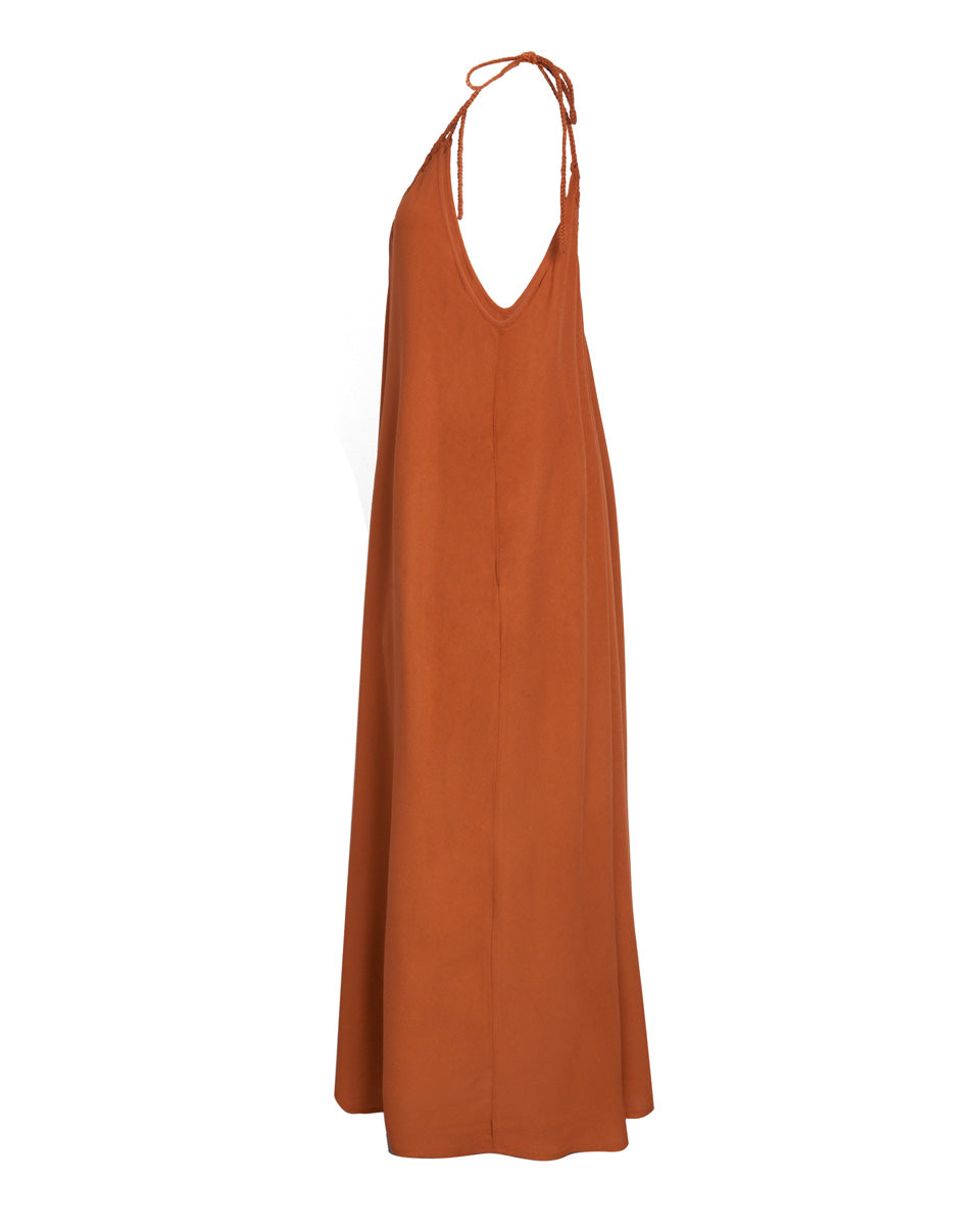 Venus Bamboo Crepe Maxi Dress - Terracotta