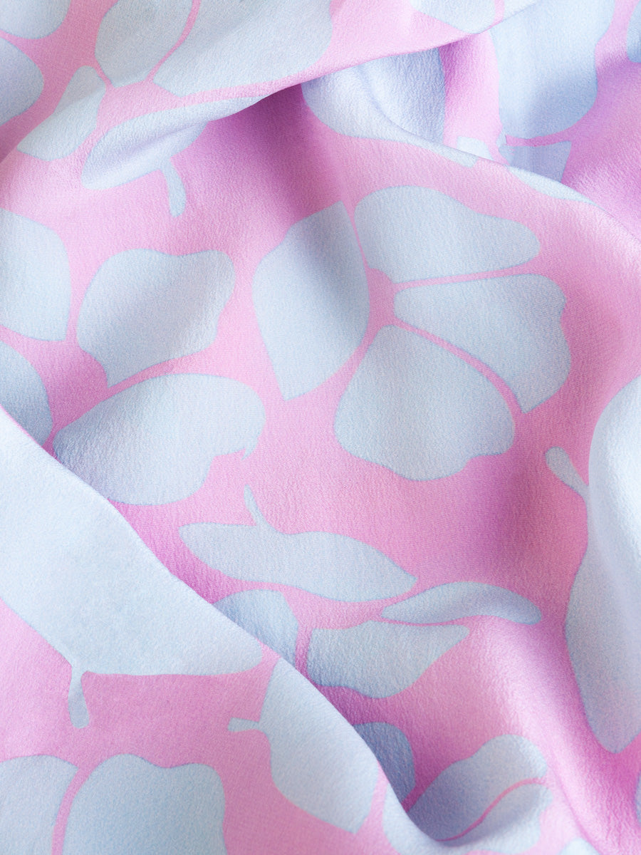 Calista Printed Silk Crepe Caftan Maxi Dress - Orchid Poppy
