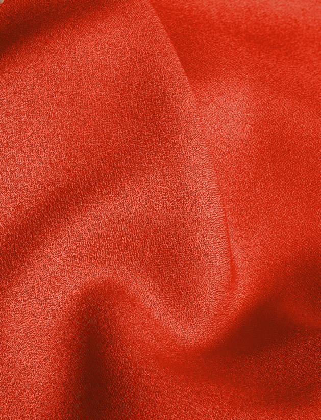 Aura Ruffle Pareo Wrap Maxi Skirt in Bamboo Crepe - Tomato Red - AMARIS