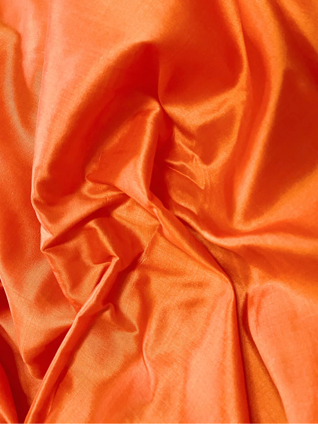 Sibyl Silk Taffeta Wrap Skirt - Tangerine | Limited-Edition Thai Silk Made in Bali