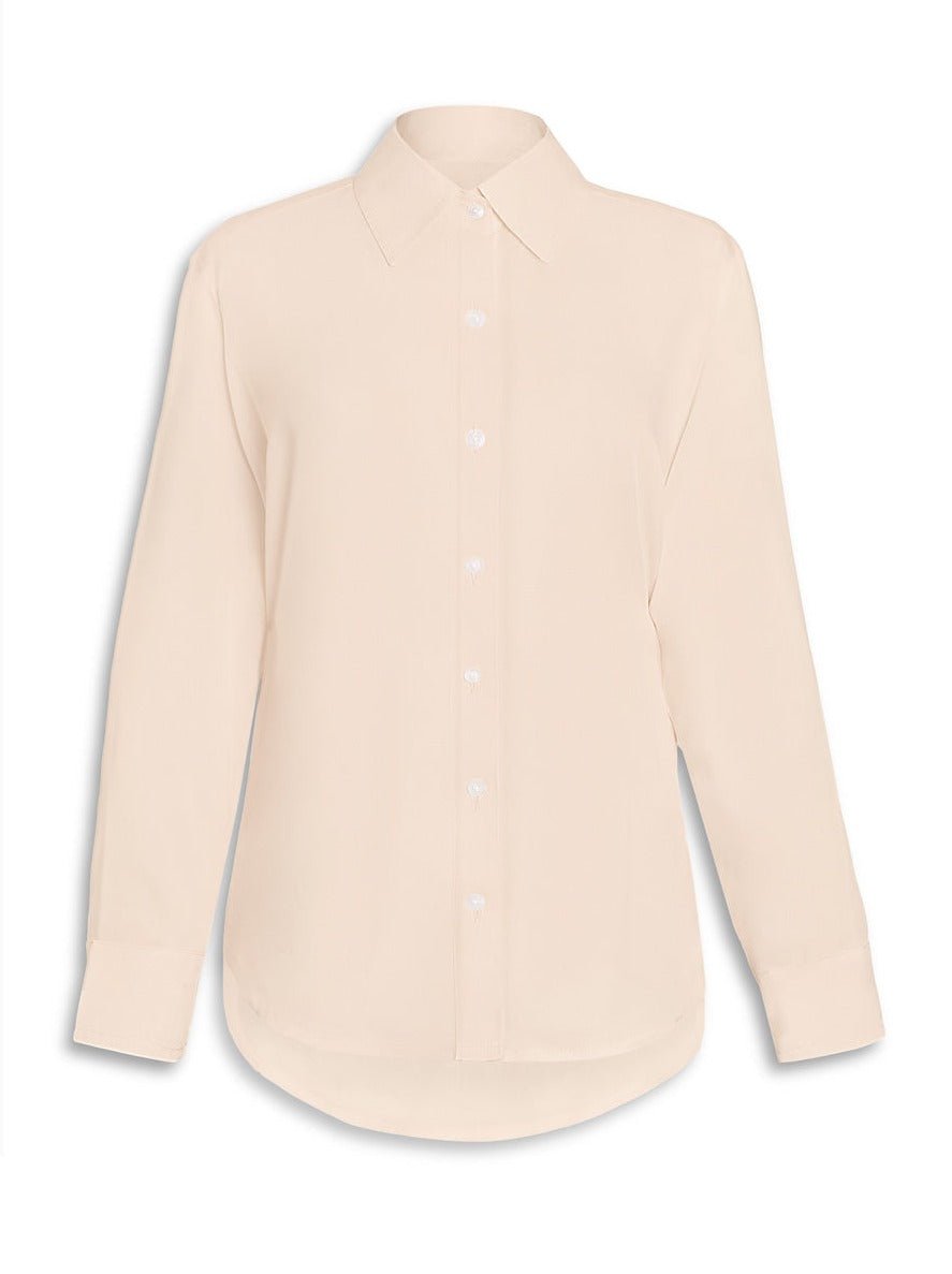 Brizo Twill Button Down Blouse - Almond - AMARIS