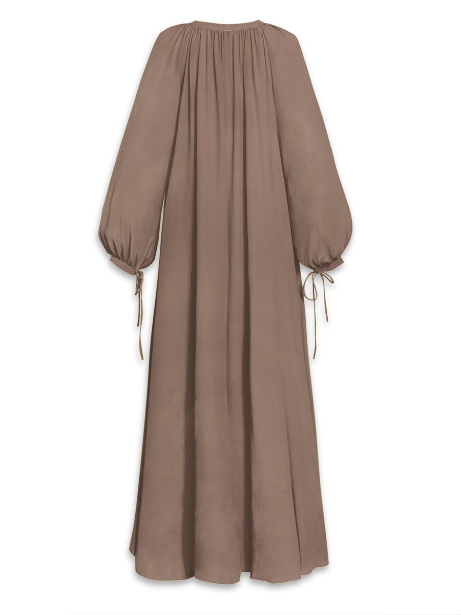 Calista Crepe de Chine Silk Maxi Dress - Mink - AMARIS