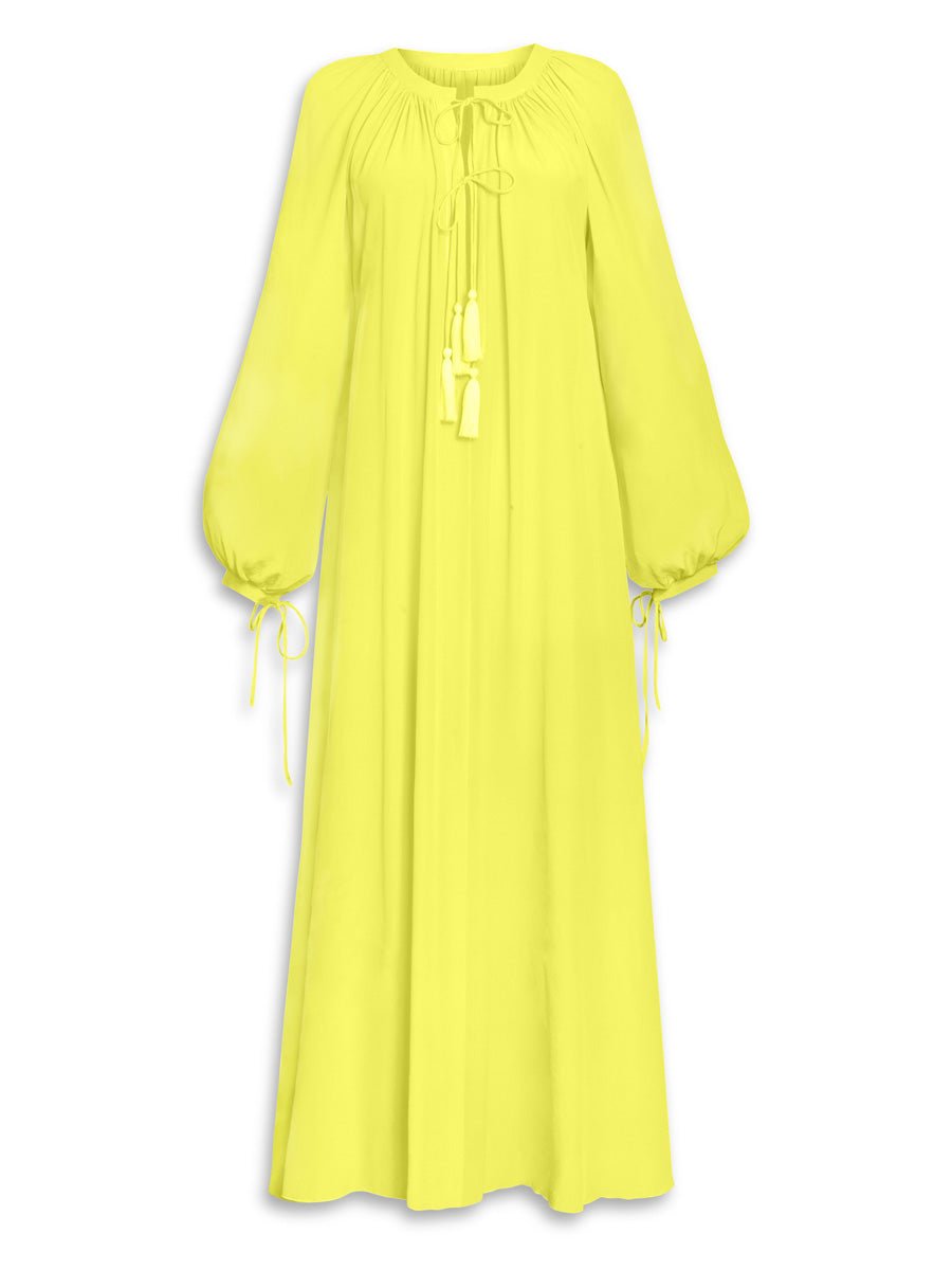 Calista Crepe de Chine Silk Maxi Dress - Zest - AMARIS