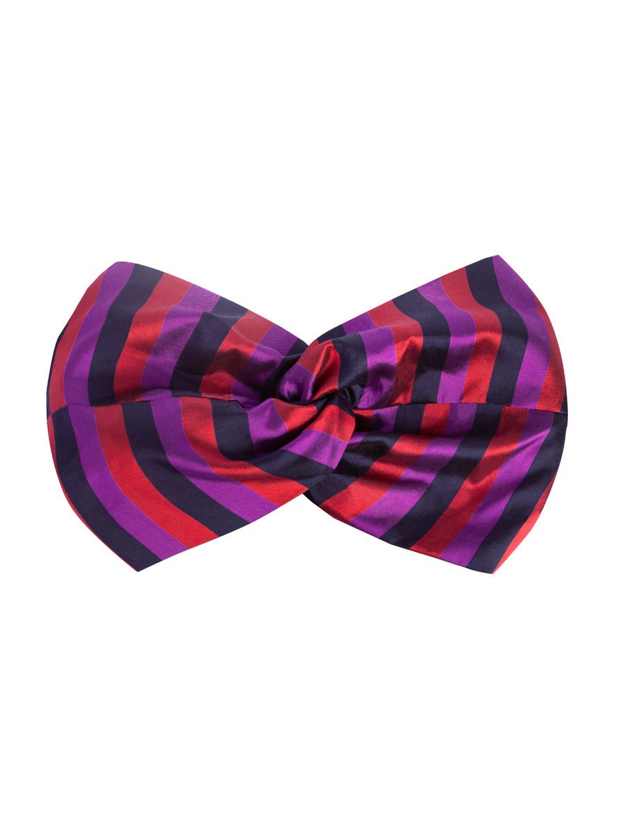 Isa Woven Stripe Silk Twist Headband - Jewel Stripe - AMARIS