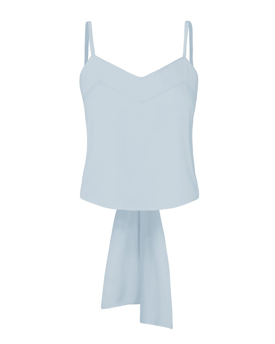 Maia Bamboo Poplin Wrap Camisole Top - Cloud - AMARIS