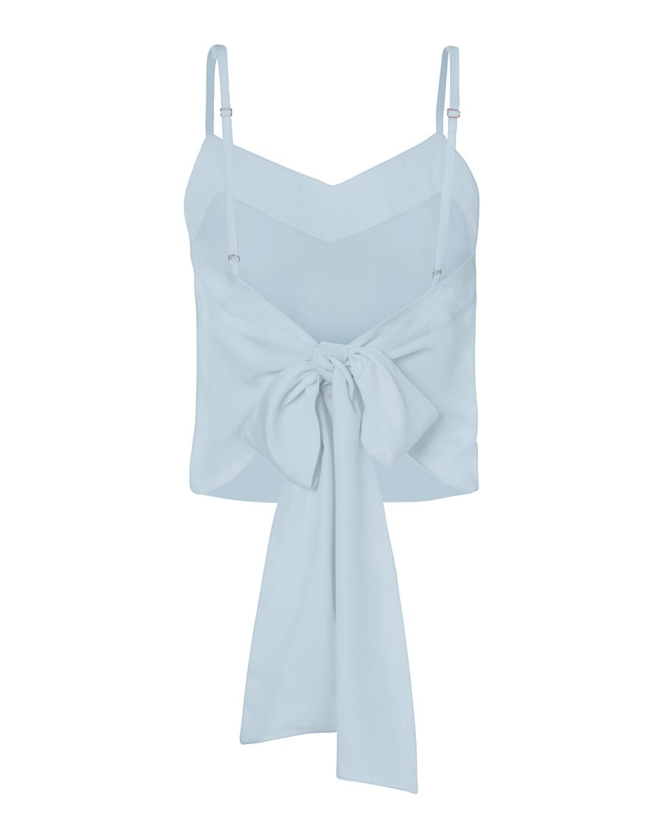 Maia Bamboo Poplin Wrap Camisole Top - Cloud - AMARIS