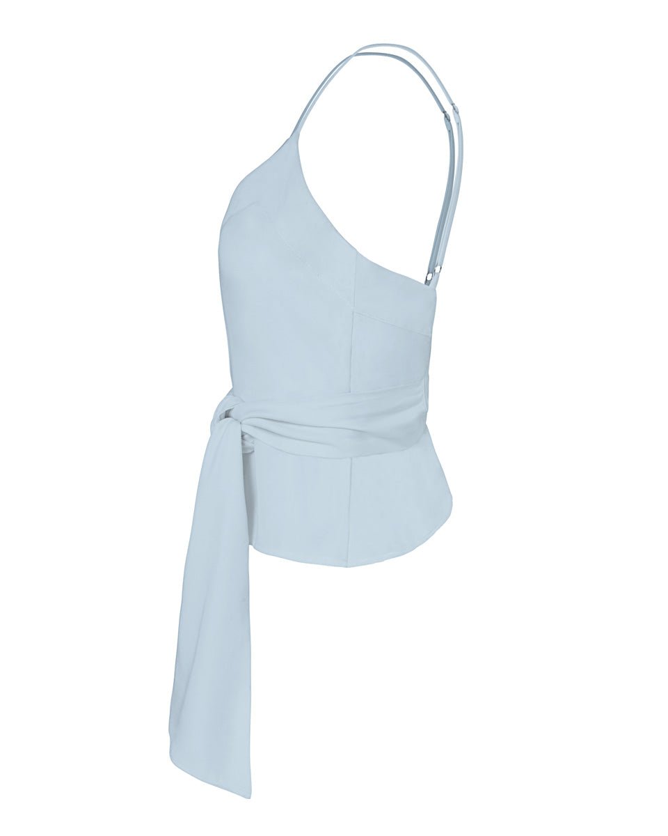 Maia Bamboo Poplin Wrap Camisole Top - Cloud - AMARIS