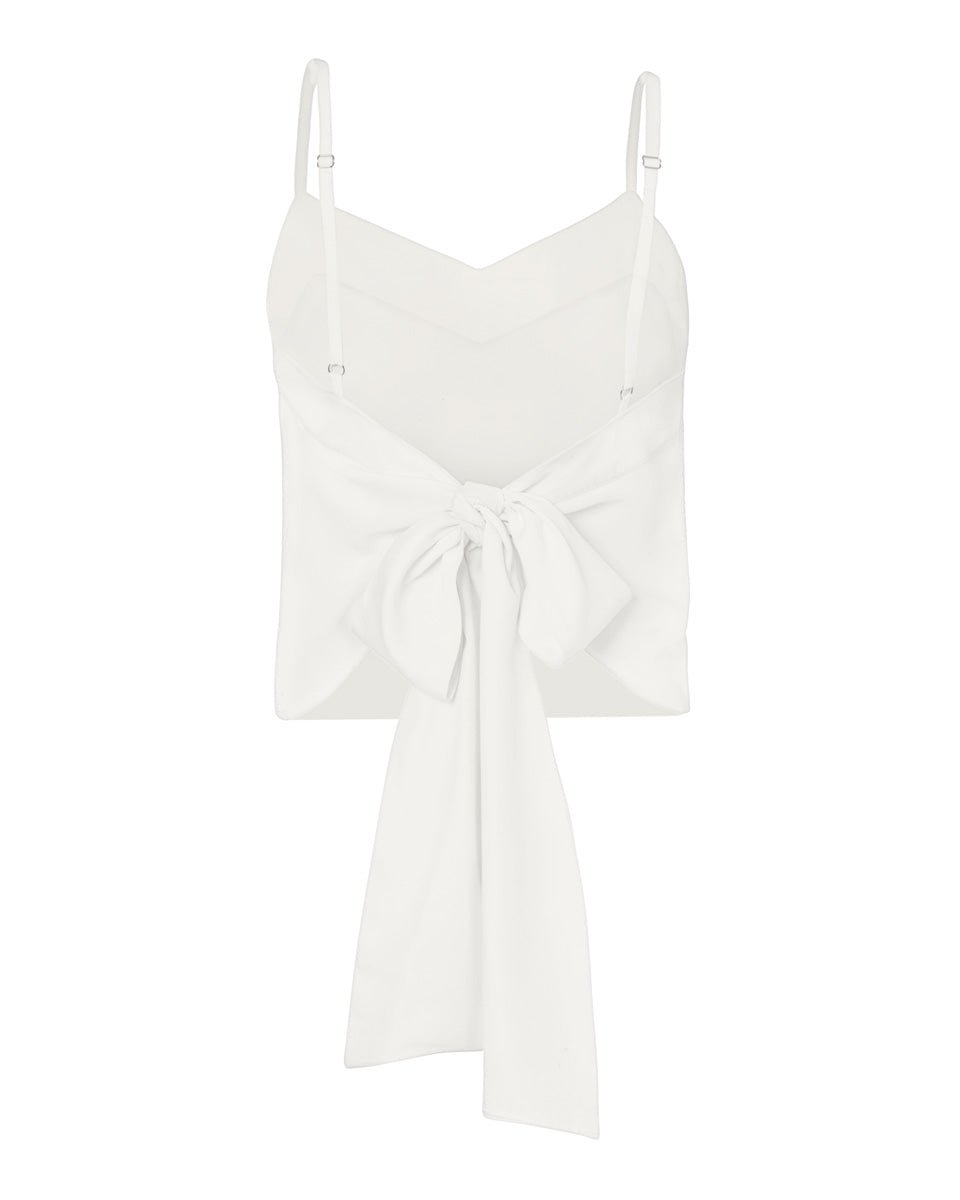 Maia Bamboo Poplin Wrap Camisole Top - Natural - AMARIS