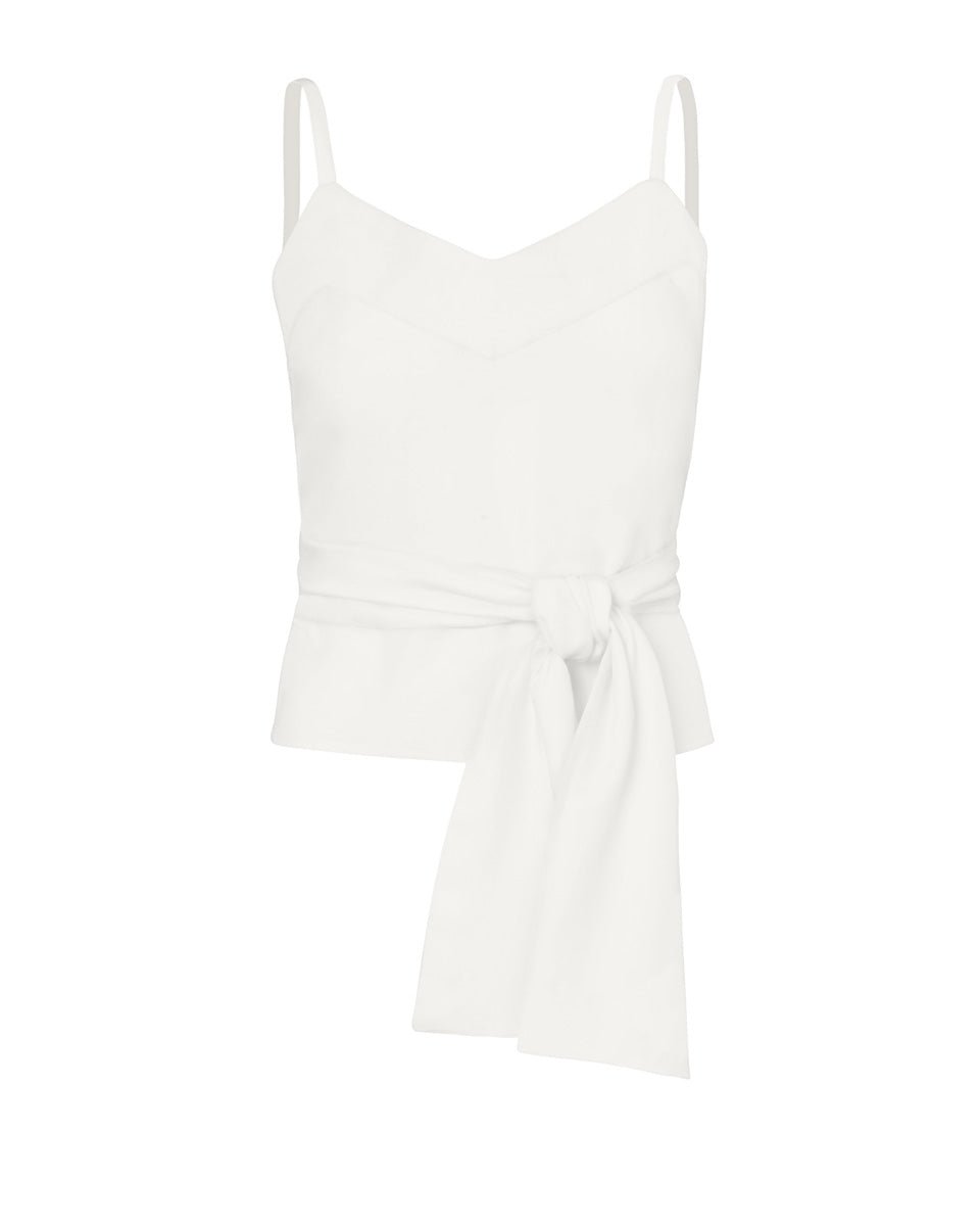 Maia Bamboo Poplin Wrap Camisole Top - Natural - AMARIS