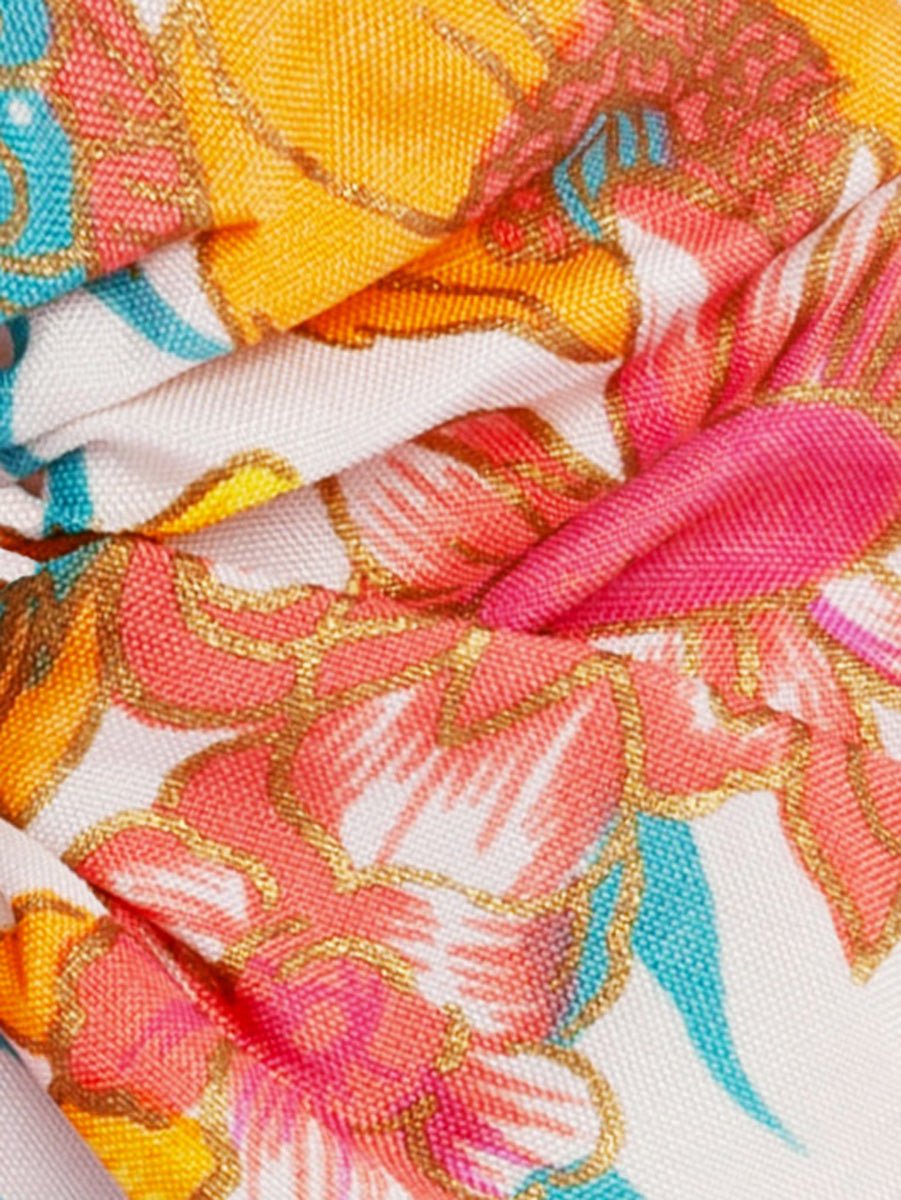 Soleil Floral Print Silk Scrunchie - Spring - AMARIS