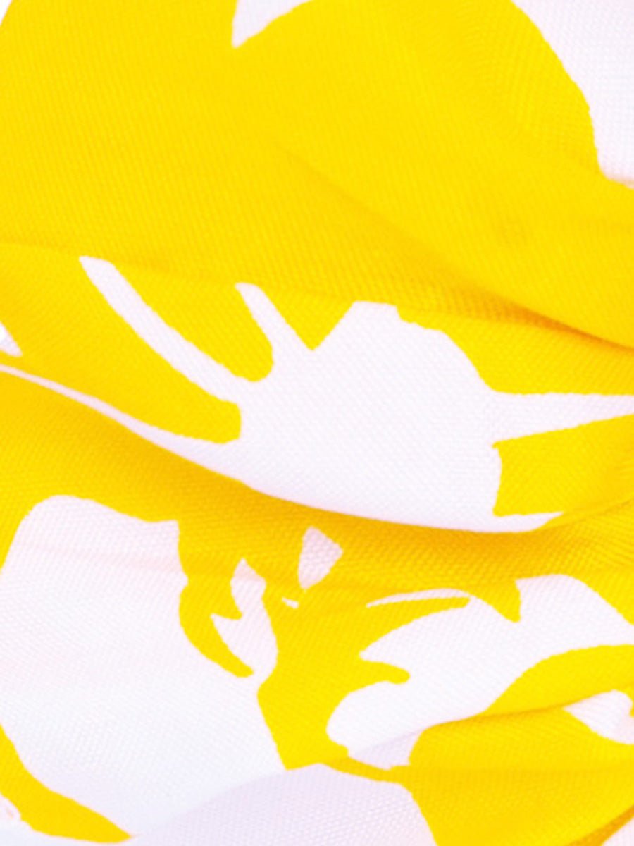 Soleil Floral Print Silk Scrunchie - Sunny Floral - AMARIS