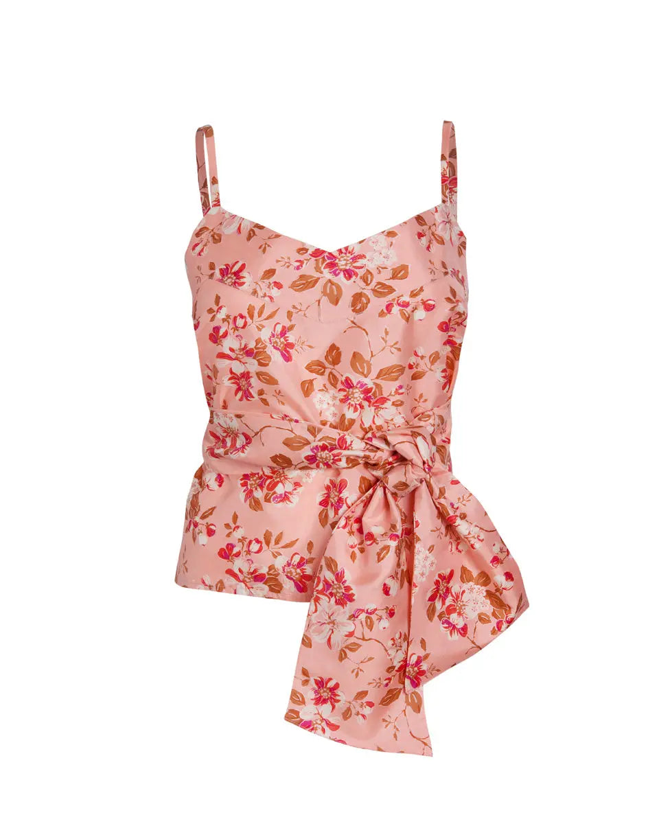 Maia Silk Wrap Wrap Camisole Top - Cherry Blossom AMARIS