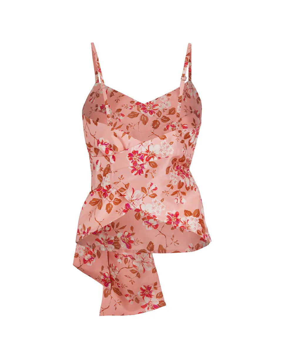 Maia Silk Wrap Wrap Camisole Top - Cherry Blossom AMARIS