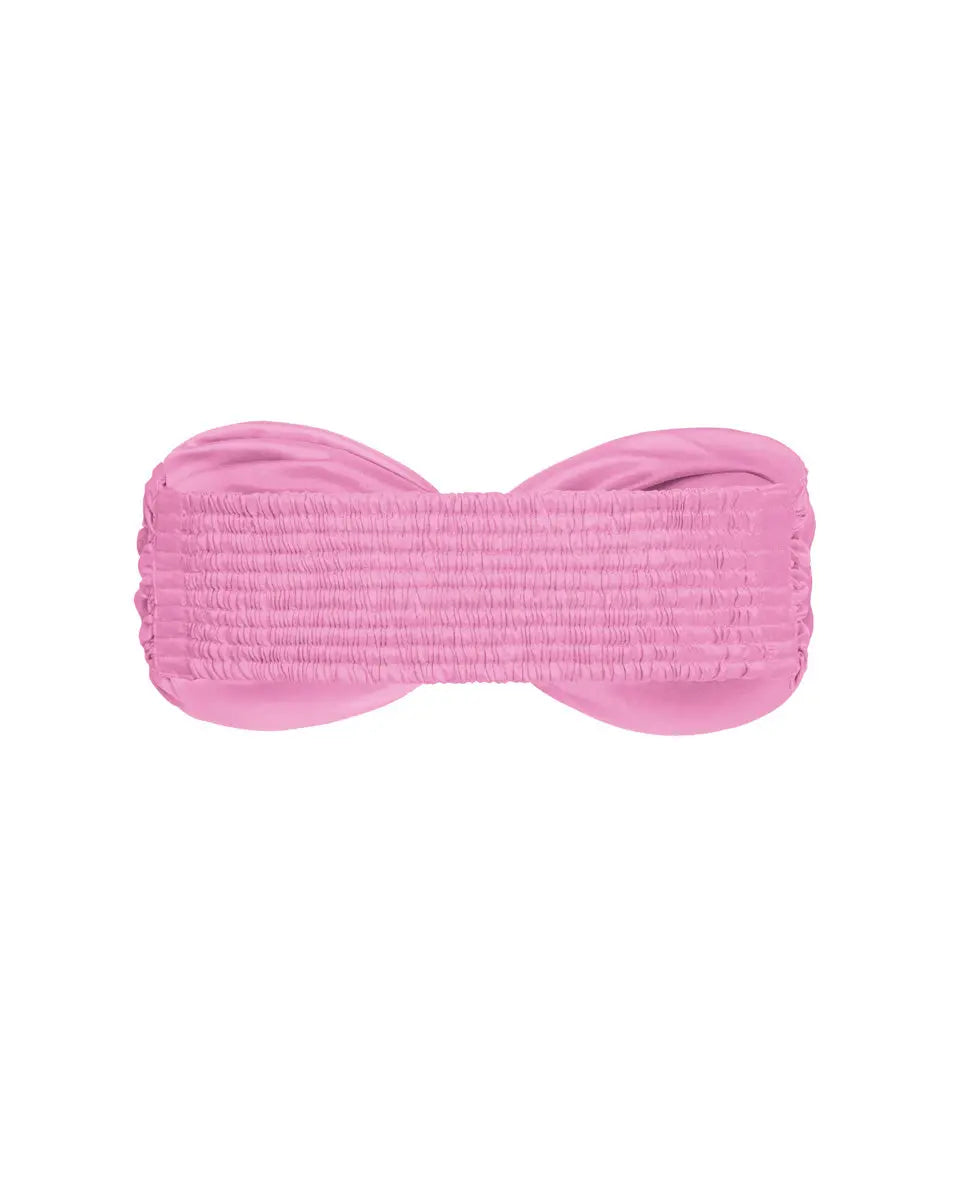 Bia Twist Silk Bandeau Top - Peony AMARIS