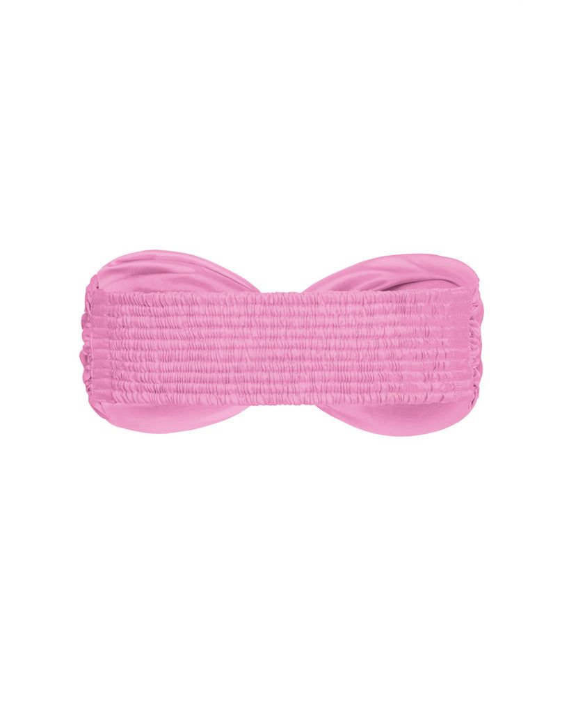 Bia Twist Silk Bandeau Top - Peony