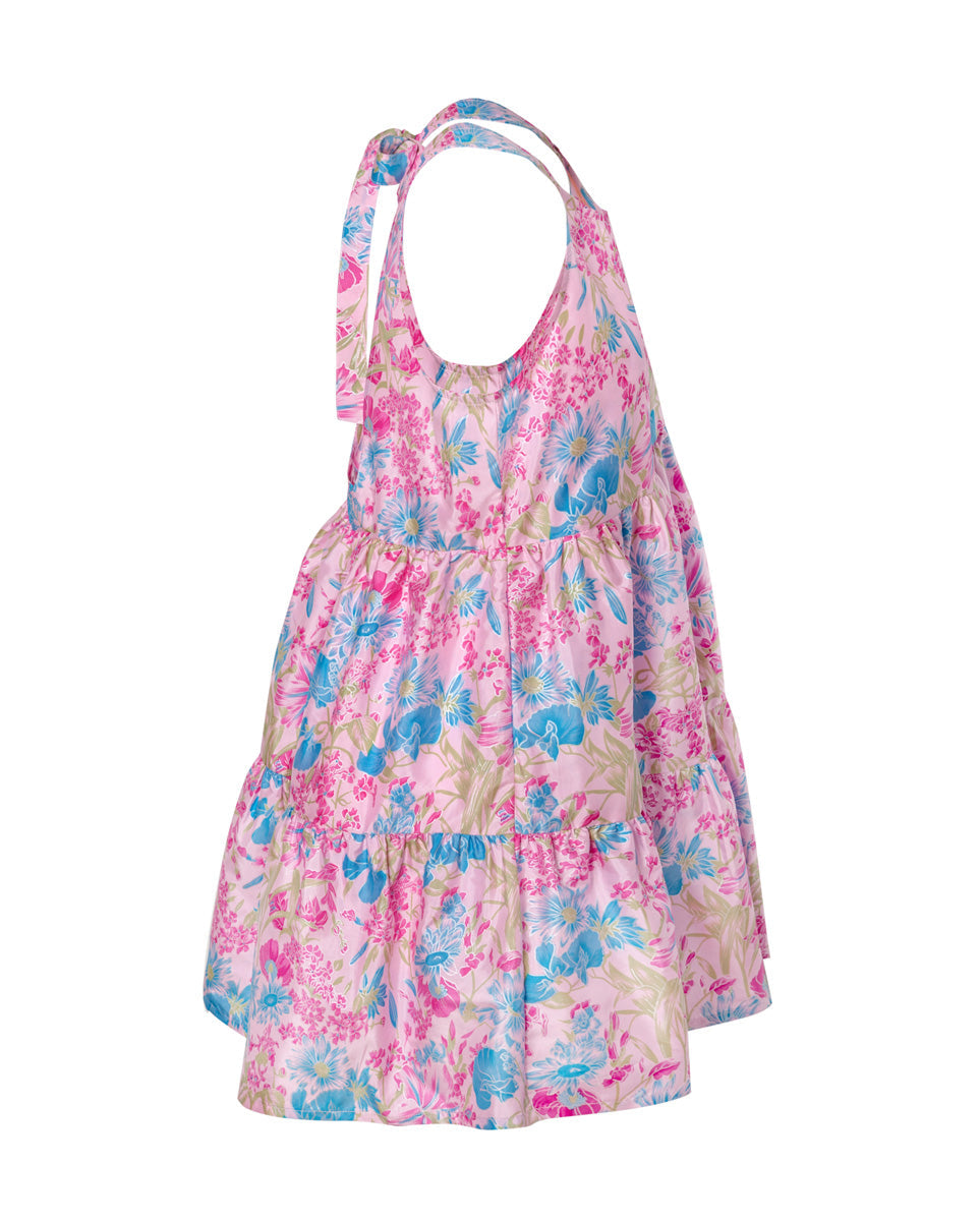 Clio Silk Taffeta Open Back Mini Dress - Sweetpea AMARIS