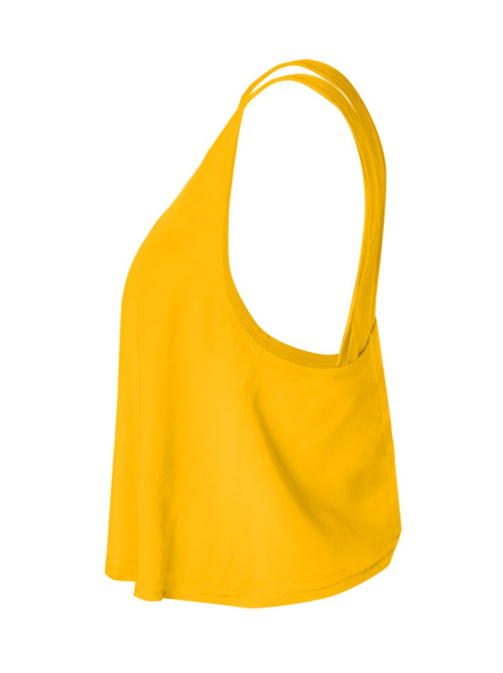 Keres Bamboo Poplin Cross Back Tank - Saffron AMARIS