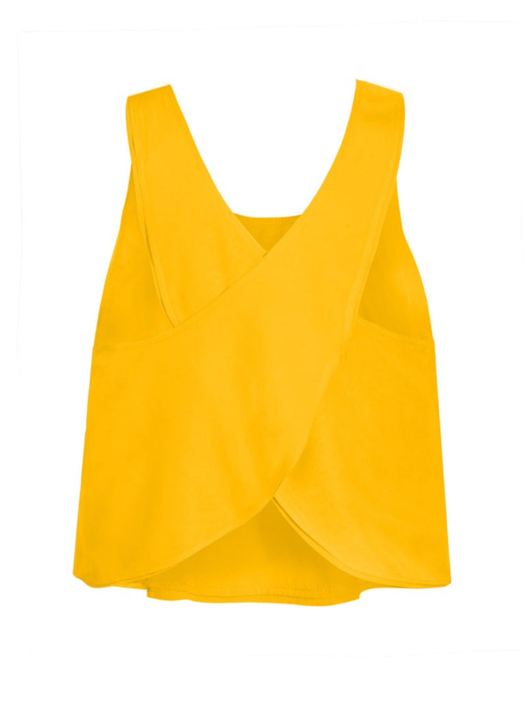 Keres Bamboo Poplin Cross Back Tank - Saffron