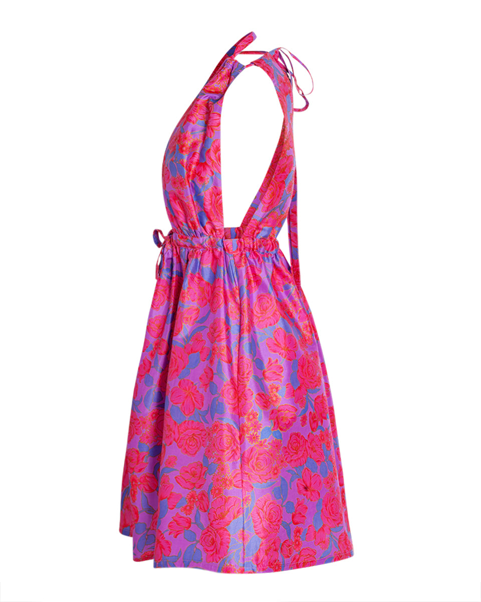 Pheme Printed Halter Silk Mini Dress - Violet Rose - AMARIS