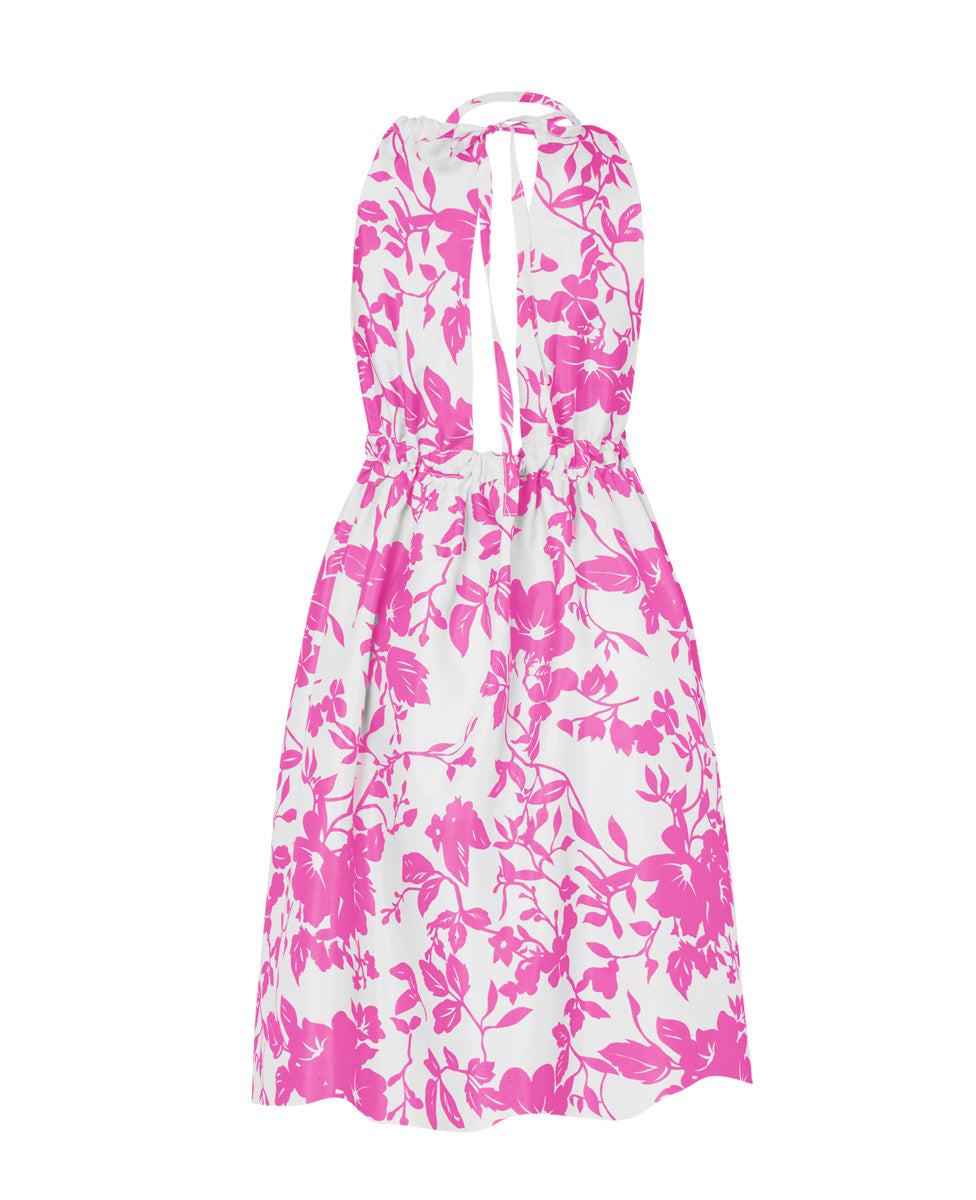 Pheme Printed Halter Silk Mini Dress - Peony Floral - AMARIS