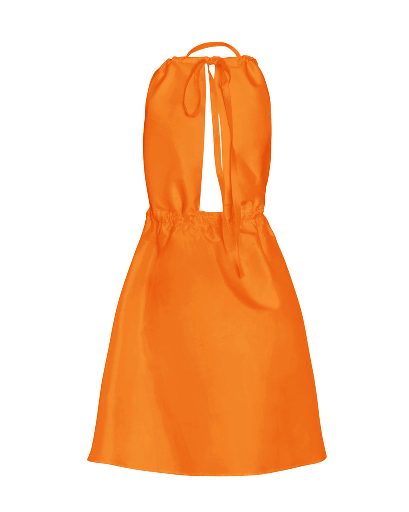 Pheme Silk Taffeta Dress - Tangerine