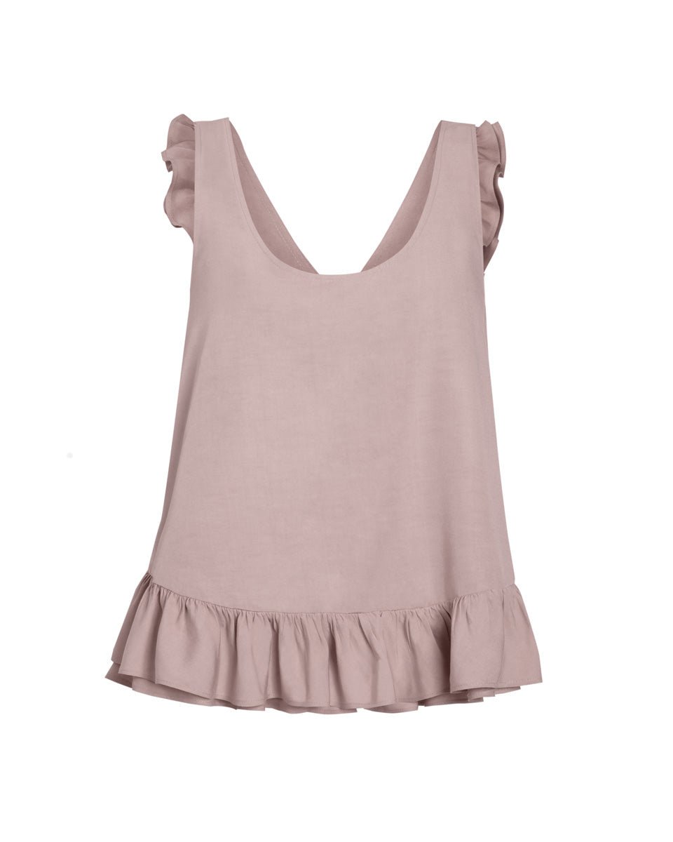 Theia Poplin Ruffle Blouse - Washed Rose - AMARIS